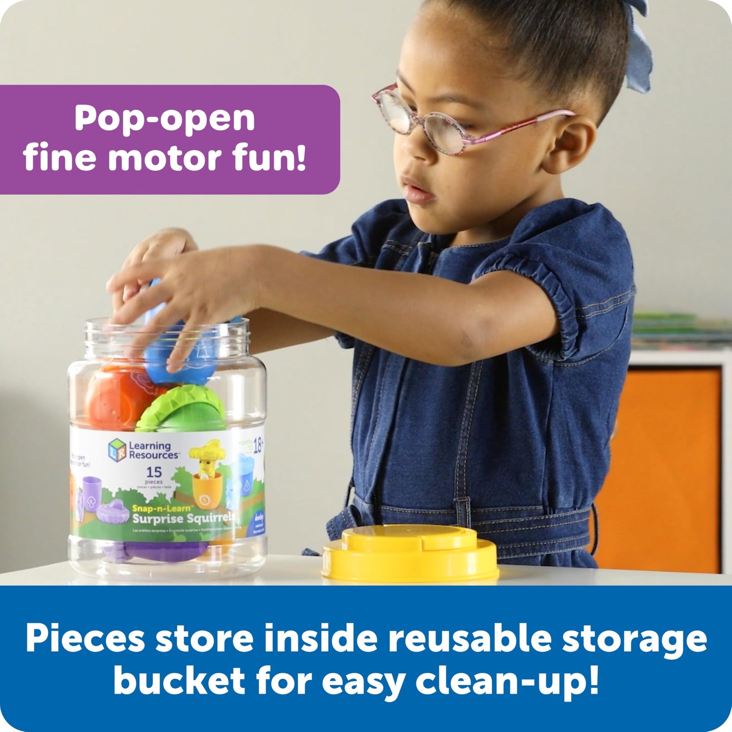 Learning Resources Snap-n-Learn Surprise Squirrels - Toddler Montessori Toys, Preschool Activities, Counting and Fine Motor Skills, Sorting