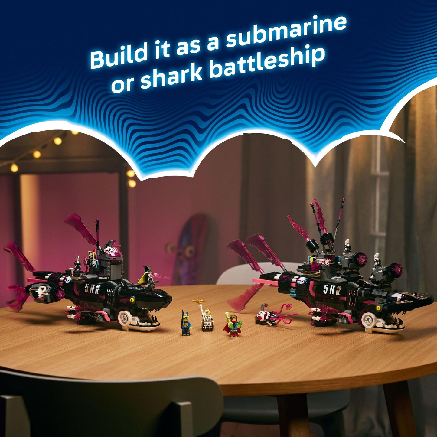 LEGO DREAMZzz Nightmare Shark Submarine Building Toy for Kids - Pretend Play Set & Figures for Boys & Girls, Ages 9+ - Rebuild as a Battleship or