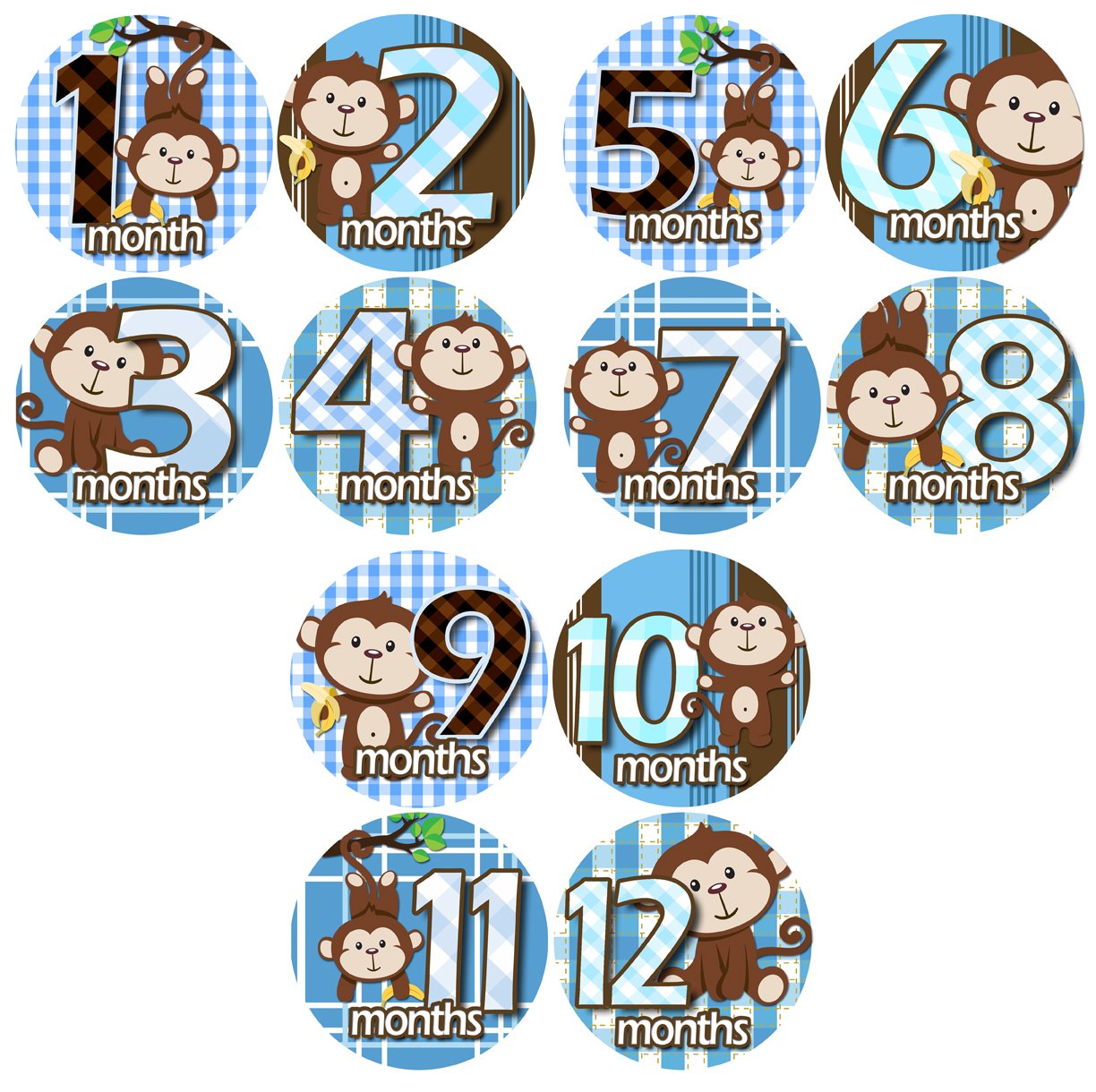 Baby Monthly Milestone Stickers, Baby Milestone Sticker, Monthly Age Month Stickers, Baby Boys Stickers, Newborn Boy Month Stickers for Little Boy