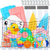 71 x 47 in Large Pool Toy Float Storage Net with 20 Hooks and 20 Cable Ties