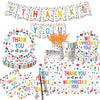 Thank You Party Plates and Napkin Decoration We Appreciate You Tableware Tablecloth Cups Banner Thank You for All You Do Employee Staff Appreciation