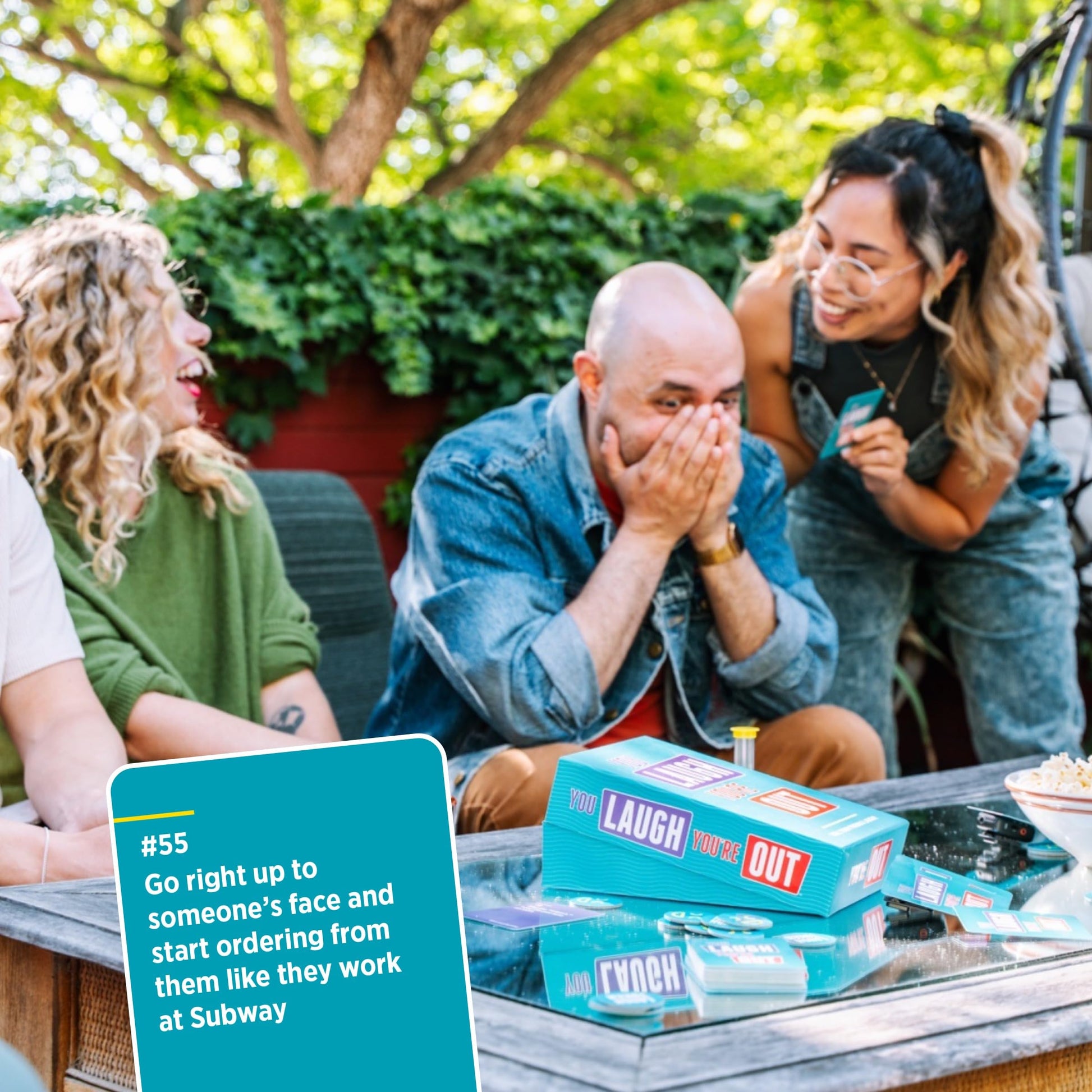 You Laugh You're Out [A Party Game with Hilarious Charades Family Card Games for Adults & Teens | Great Birthday Gift | 125 Prompt Cards Fun