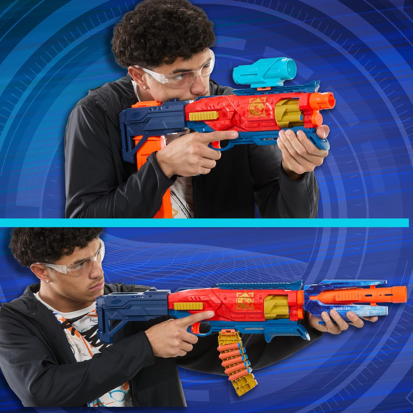 Nerf Loadout Shadowspeed Recon Blaster, 14-Dart Storage Attachment Accessory, 6-Dart Revolving Cylinder, 14 Nerf N1 Darts, Kids Toys & Gifts, Ages 8+