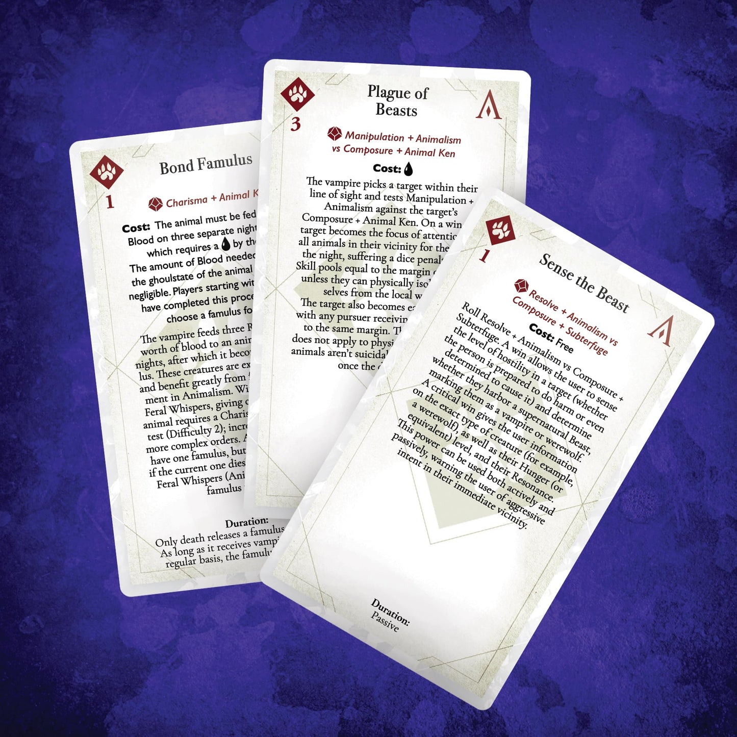 Renegade Game Studios Vampire The Masquerade Discipline Deck 5th Edition Reference Cards - 219 Tarot-Sized RPG Accessory
