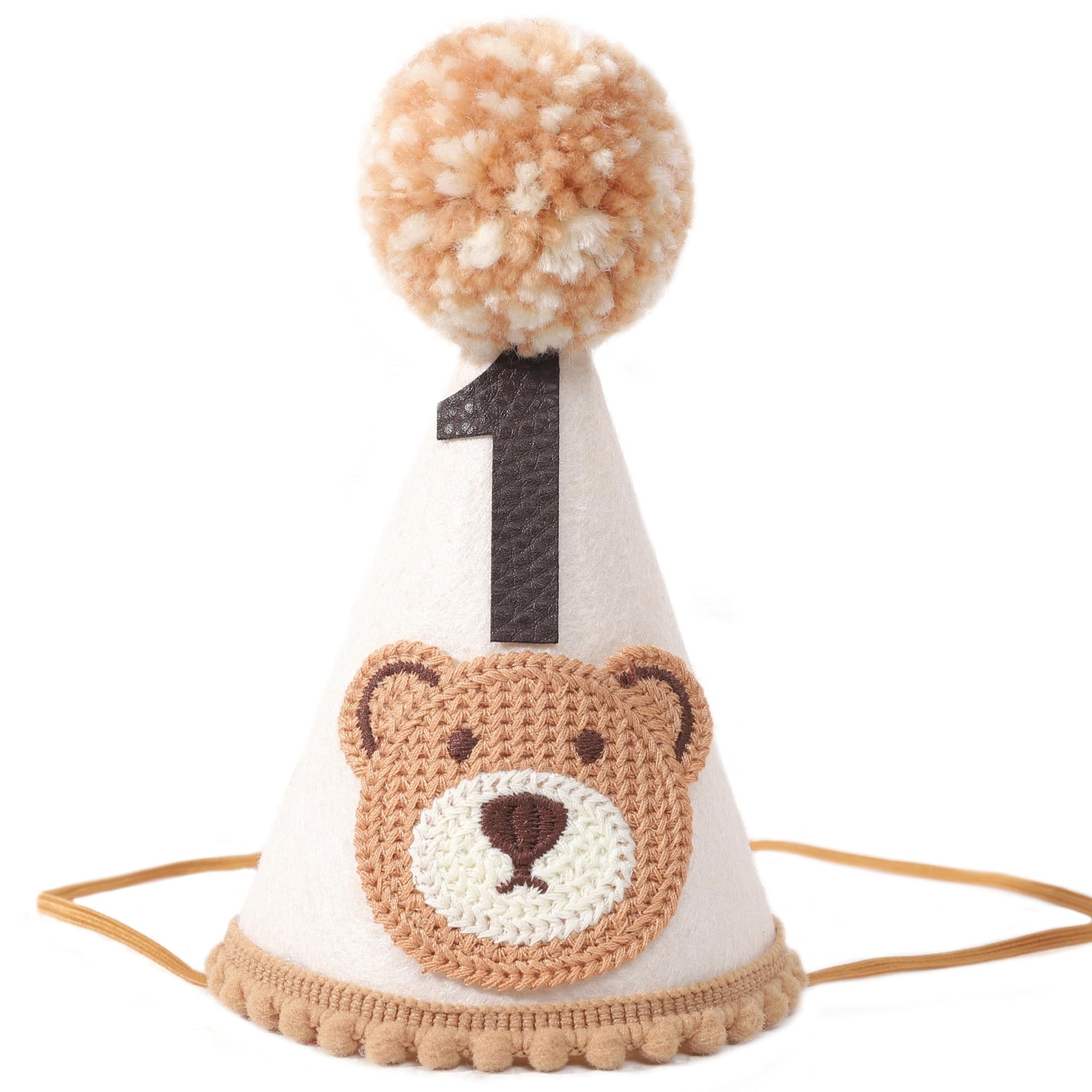 VAVAYAO Bear 1st Birthday Party Decorations - Teddy Bear Crown Outfit, Woodland Camping Theme, Cone Hat