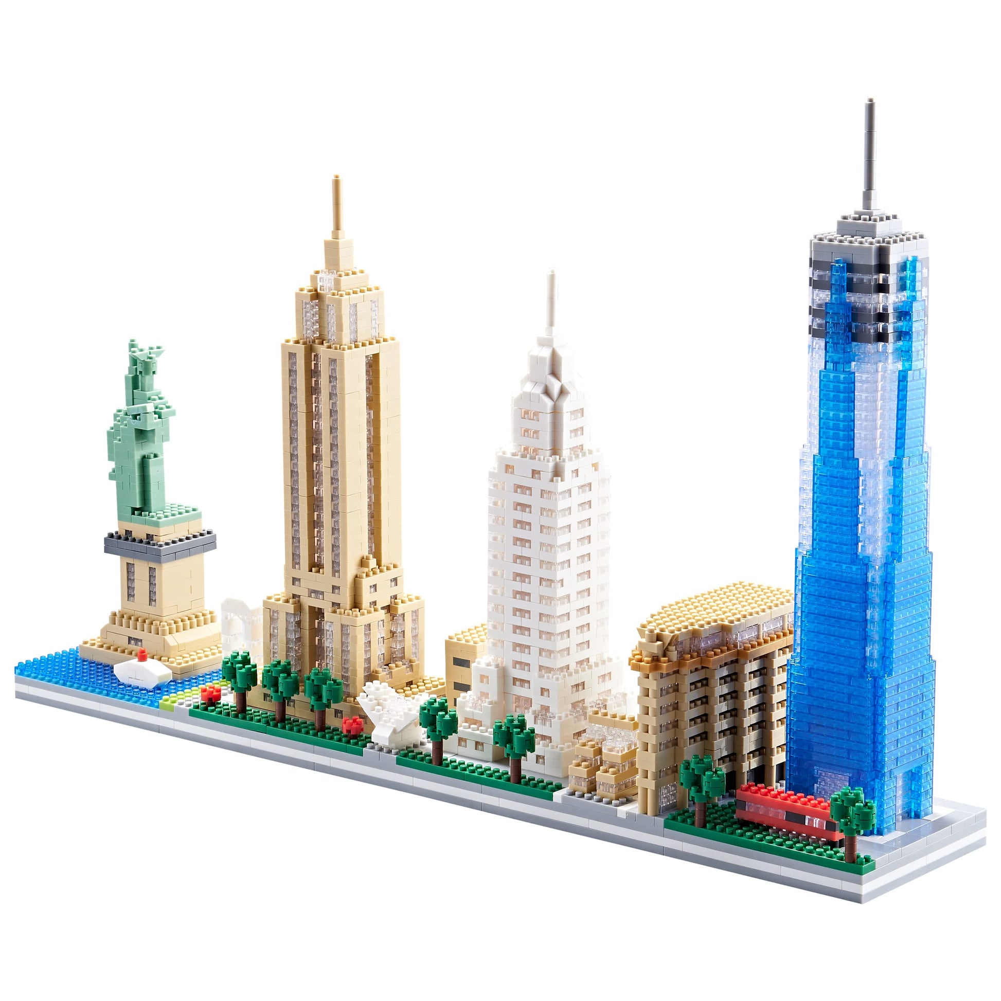 New York Skyline Micro Building Set for Adults, Architecture Model Kit Collectible Display with Statue of Liberty & Empire State Building, Gift