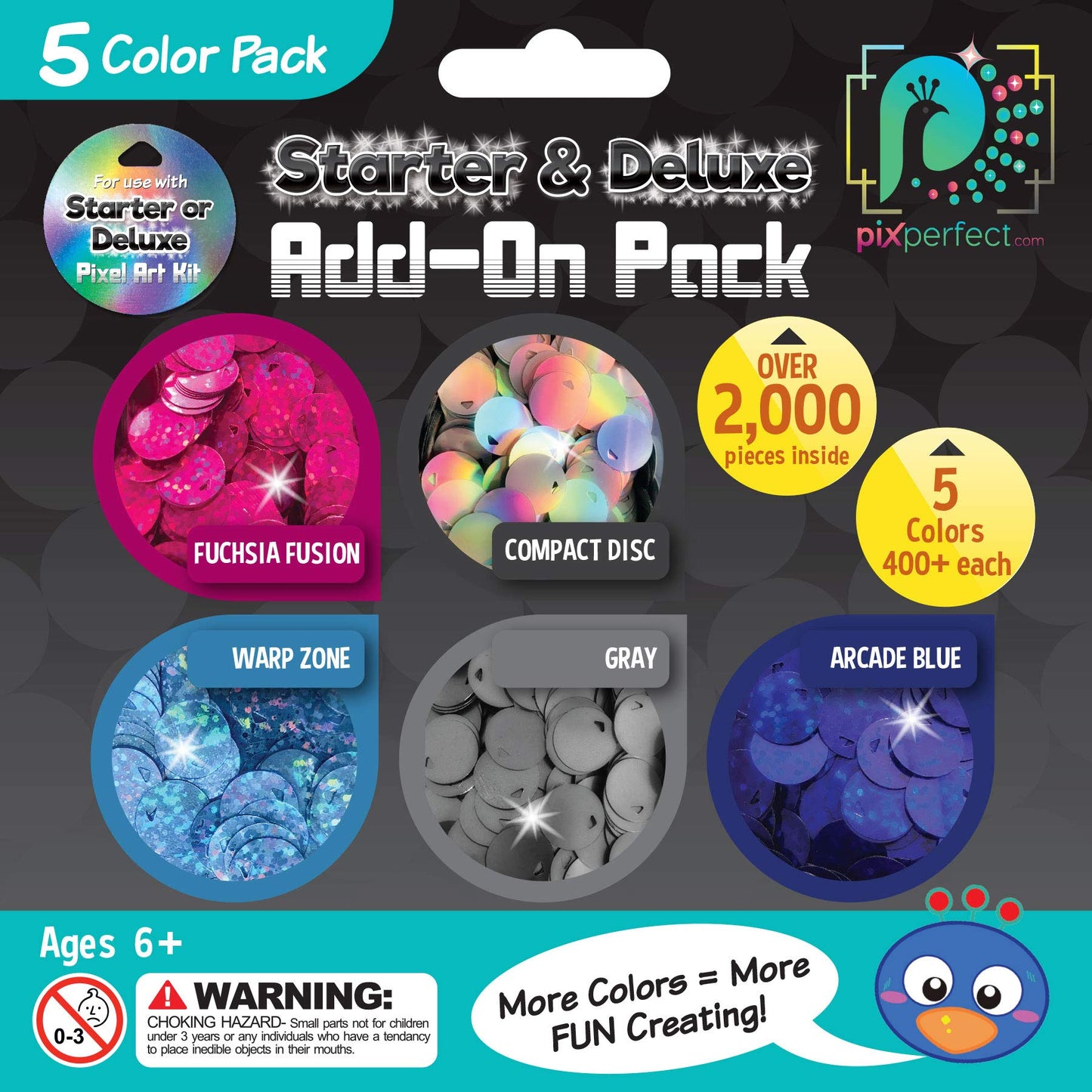 Pix Perfect 5 Color Add-On Accessory Pack - for Use with Starter or Deluxe Pixel Art Kits