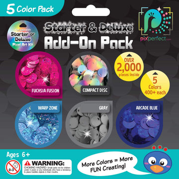 Pix Perfect 5 Color Add-On Accessory Pack - for Use with Starter or Deluxe Pixel Art Kits