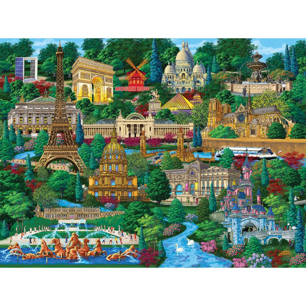 Bits and Pieces 300 Piece Puzzles for Adults - Paris City View - 300 Large Pieces 18" x 24" Jigsaw Puzzles, Eiffel Tower, No 2 Pieces Alike