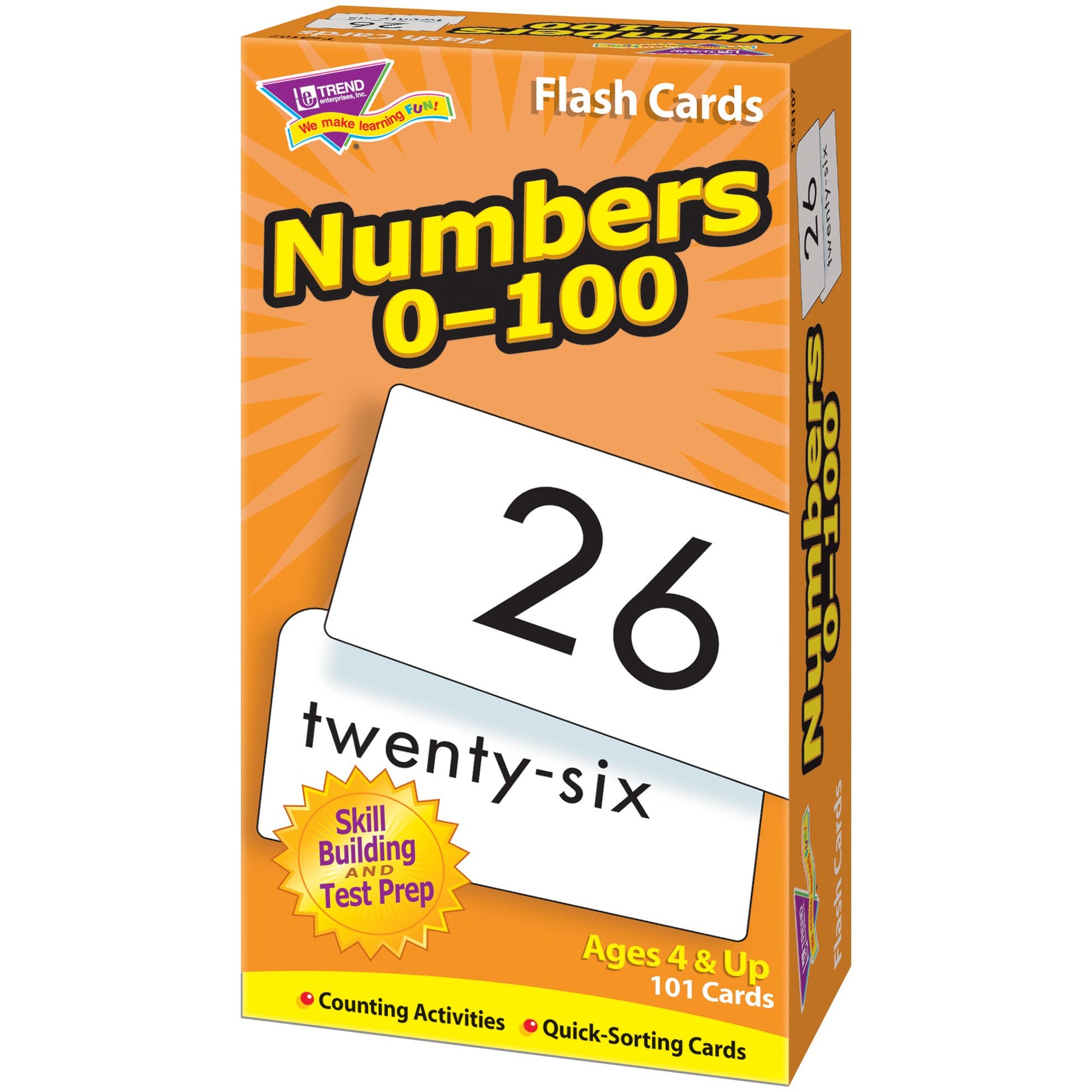 Trend Enterprises: Numbers 0-100 Skill Drill Flash Cards, Numerals and Number Words, Exciting Way for Everyone to Learn, Great for Skill Building