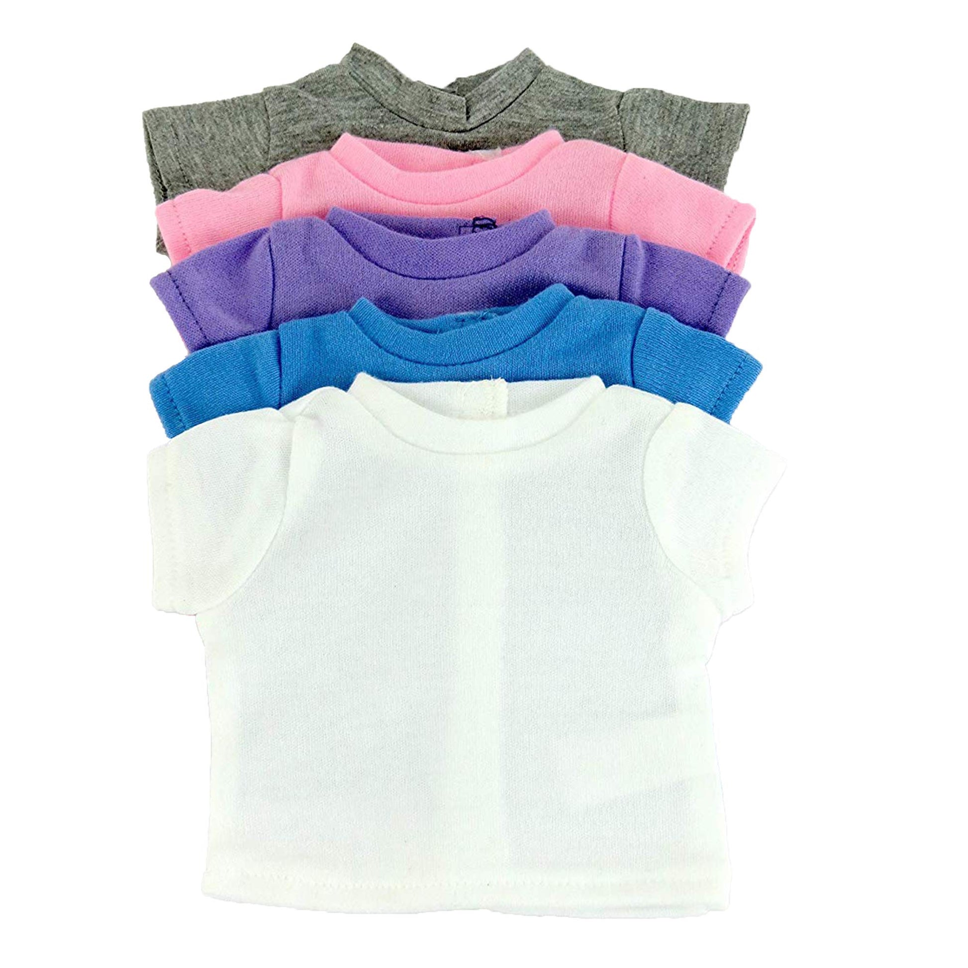 American Fashion World T-Shirts Set for 18-Inch Dolls | 5 Pieces | Premium Quality & Trendy Design | Outfit Fashions