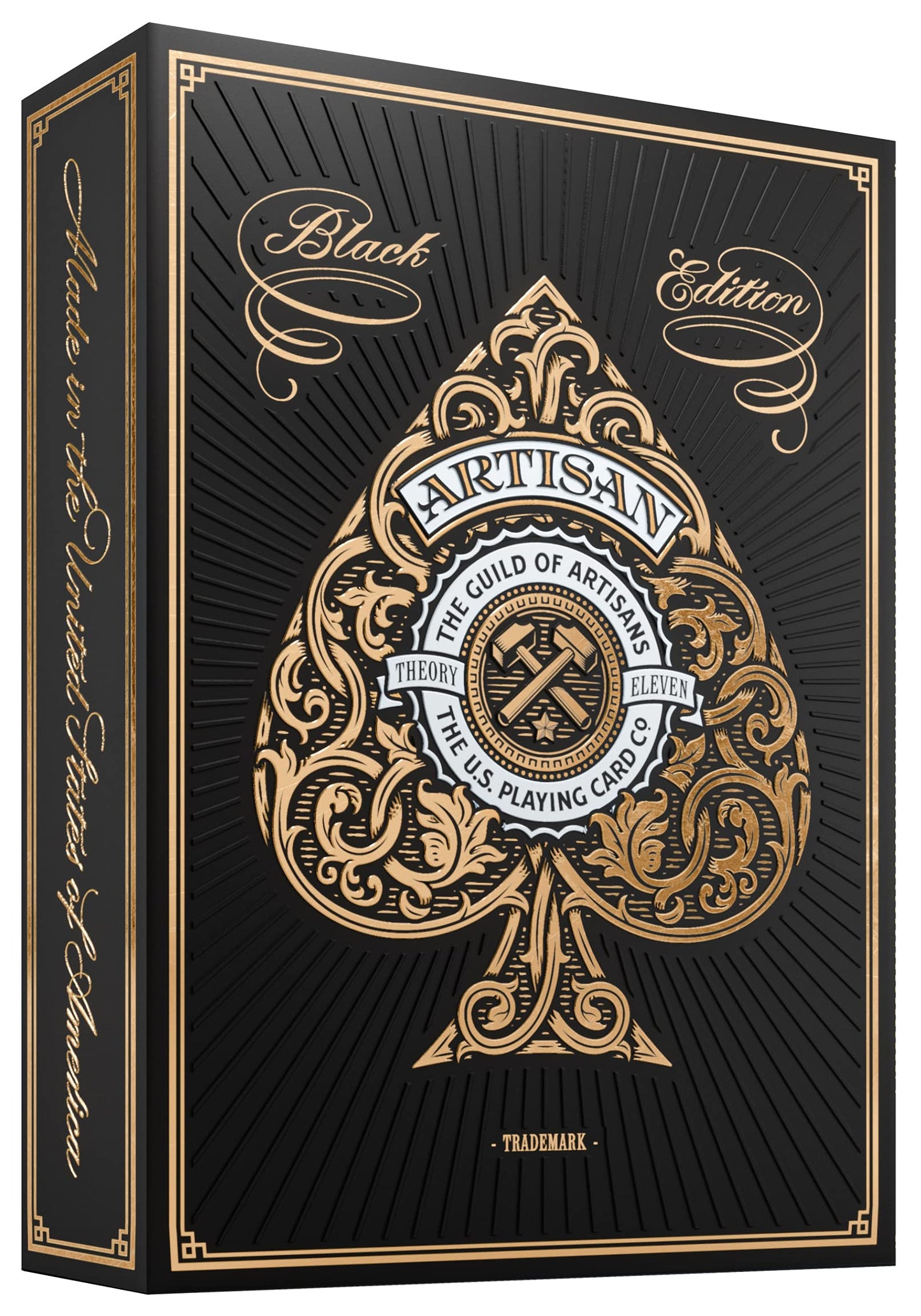 theory11 Artisan Playing Cards Black - Gold Foil Hand-Illustrated Poker Deck with Elegant Art, Magic, Cardistry, Game Night Gift for Card Collectors