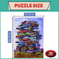 TDC Games Classic Car Puzzle Fabulous 50s Junkpile - 1000 Piece Vintage Jigsaw Puzzle for Adults