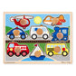 Melissa & Doug Vehicle Jumbo Knob Puzzle, Wooden Peg Puzzle for Toddlers, Educational Toy for Shape Recognition and Fine Motor Skills, Ages 1+