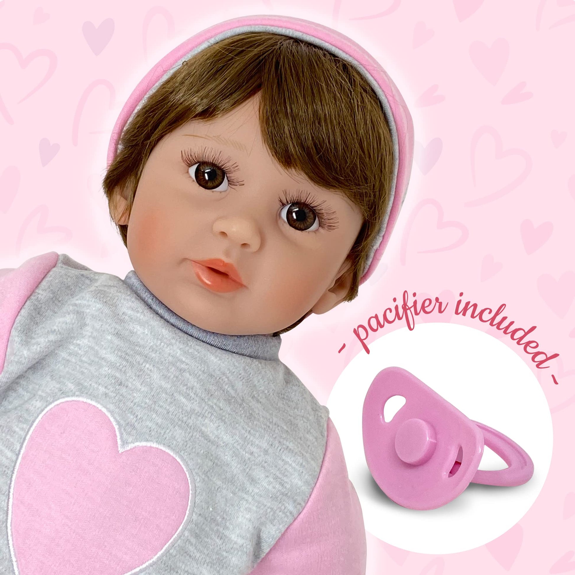 22" Baby Doll | Reborn Realistic Baby Doll that Looks Real | Weighted Soft Newborn Silicone Baby Doll Gift Set with Swaddle Blanket, Pacifier Toy