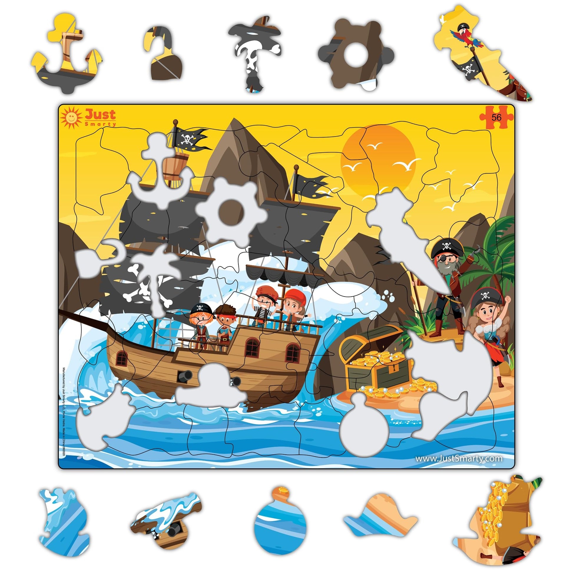 Just Smarty Pirates Puzzle for Boys and Girls, 56 Pieces