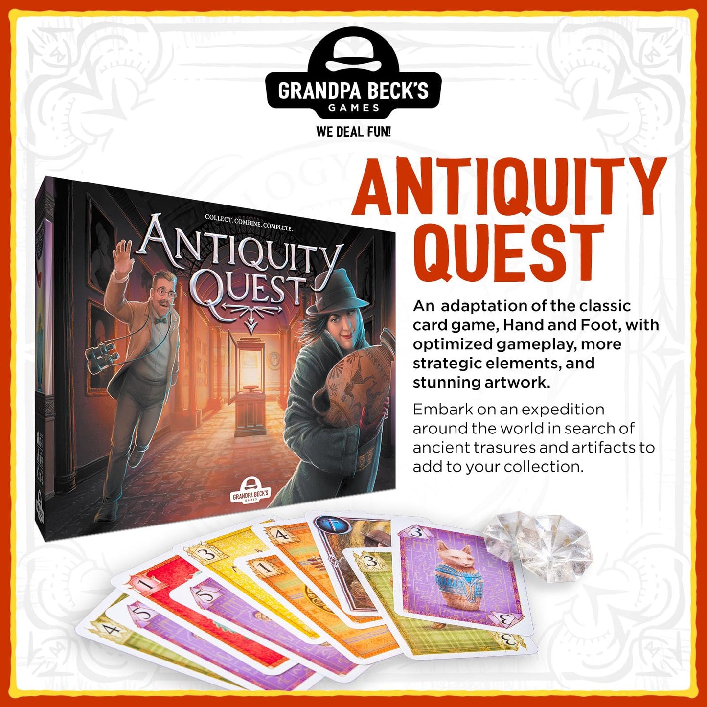 Grandpa Beck's Games Antiquity Quest | Set Collection Card Game from, The Creators of Cover Your Assets | 2-8 Players, Ages 10+. Canasta or Hand