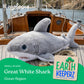 The Petting Zoo Great White Shark Stuffed Animal Plushie, Gifts for Kids, Earth Keeperz Sealife Animals, Zoologee Grey Great White Shark Plush Toy, 16