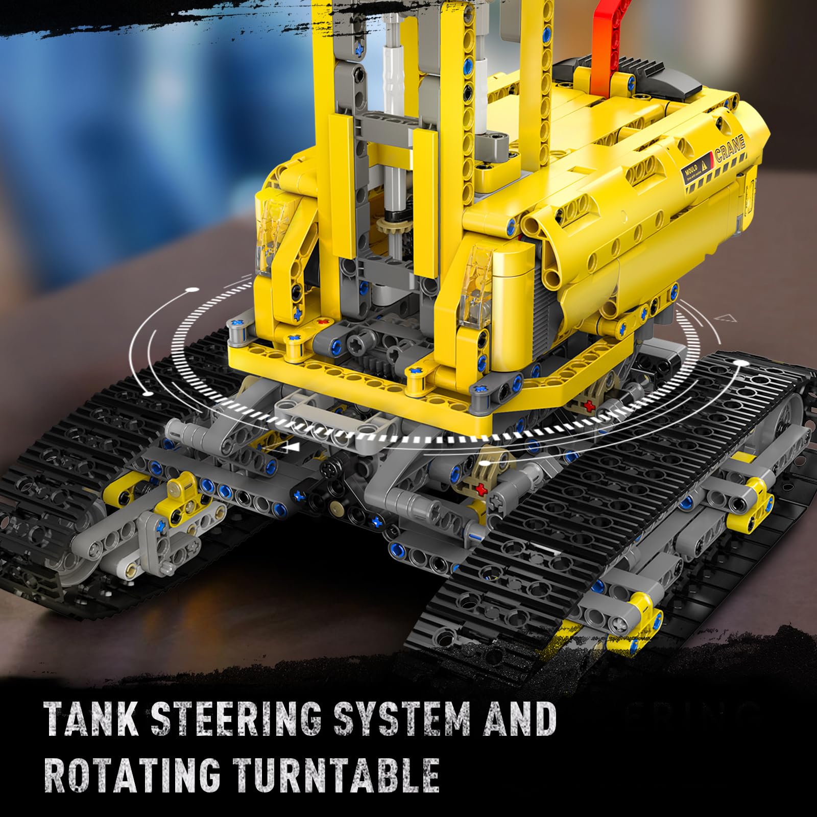 Mould King MOC Crawler Crane Advanced Building Kit for Adults, MOC Mobile Crane Heavy-Duty Truck Sets to Build, APP Control Large Engineering