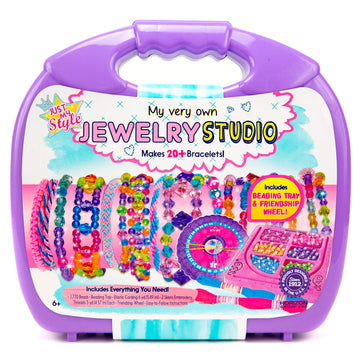Just My Style My Very Own Jewelry Studio, Personalized Bracelet Making Kit With 1700+ Beads, Bead Kit Great for On-The-Go, Travel DIY Custom