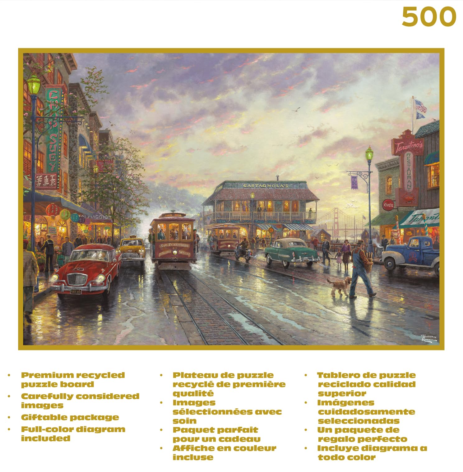 Thomas Kinkade Gold City by the Bay - 500 Piece Puzzle for Adults