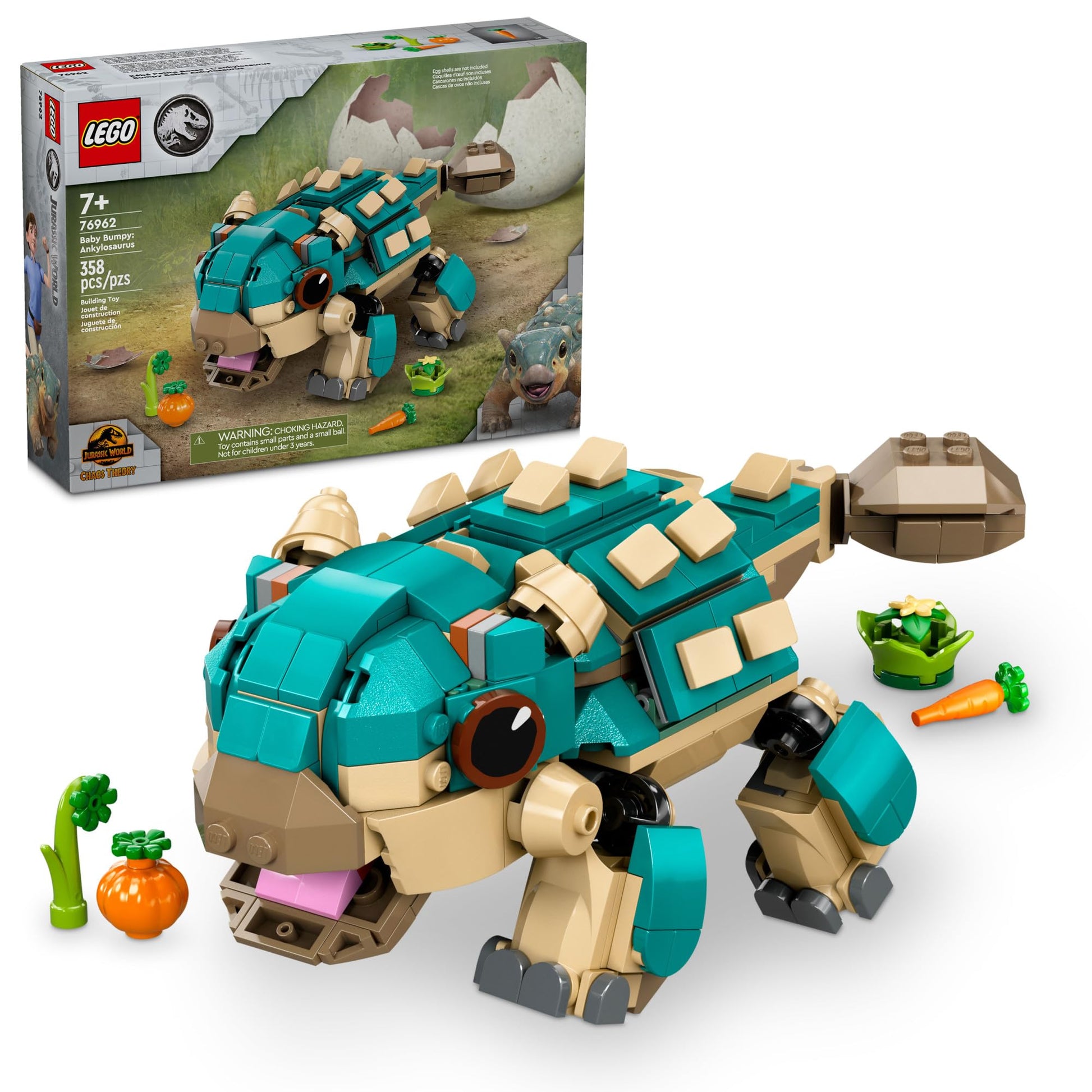 LEGO Jurassic World Baby Bumpy: Ankylosaurus Dinosaur Toy for Camp Cretaceous Fans and Kids Aged 7 Plus, Fun Build-a-Dinosaur Jurassic Park Toy
