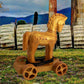 Johnny World - Ancient Toys - Wooden Trojan Horse Pull Toy with Hardcover Book! Teach Children About History Through Interactive Play