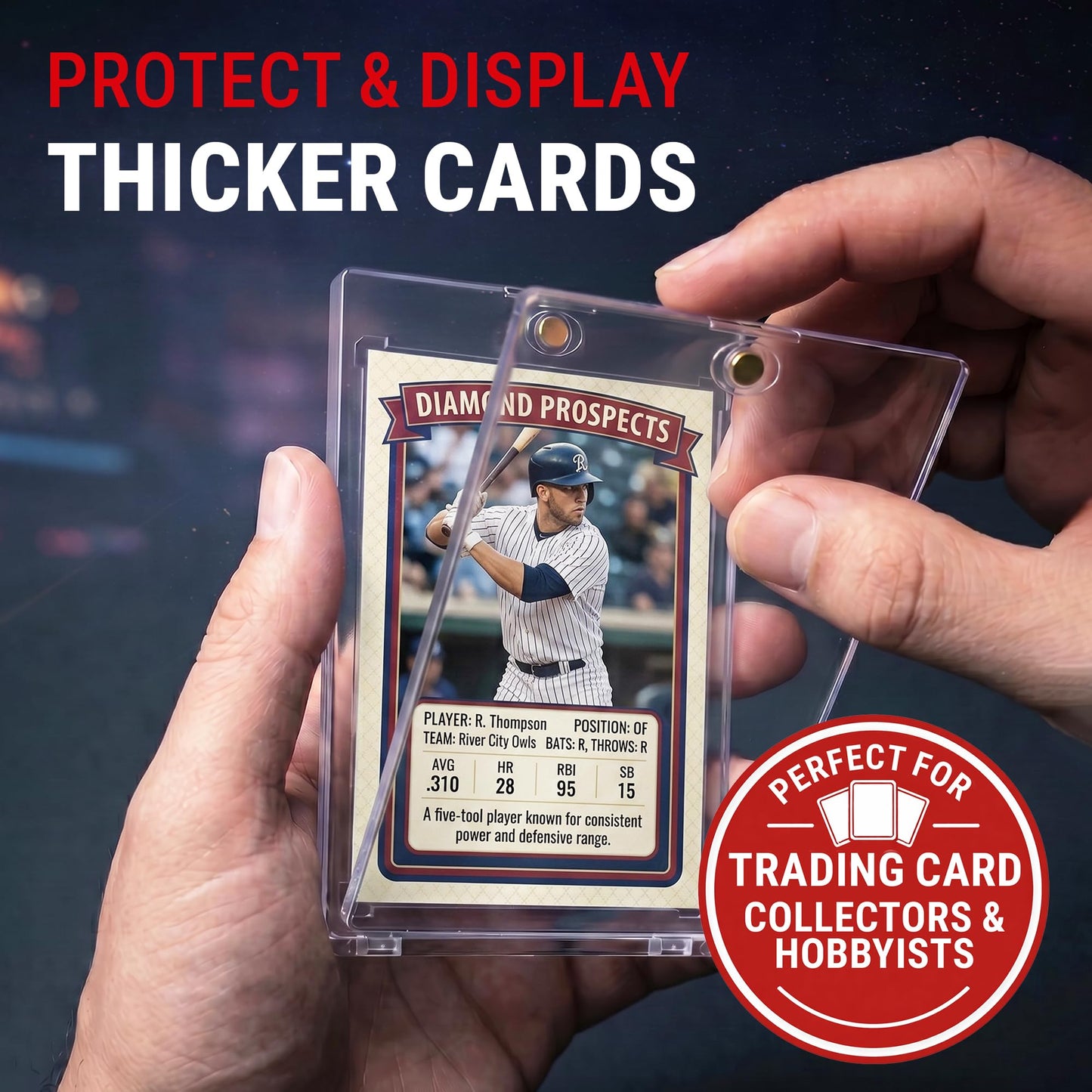 Ultra Pro ONE-TOUCH 75PT Magnetic Card Holder - Hard Plastic Trading Card Holder with UV Blocking - Clear Display for Standard Size 2.5" x 3.5"