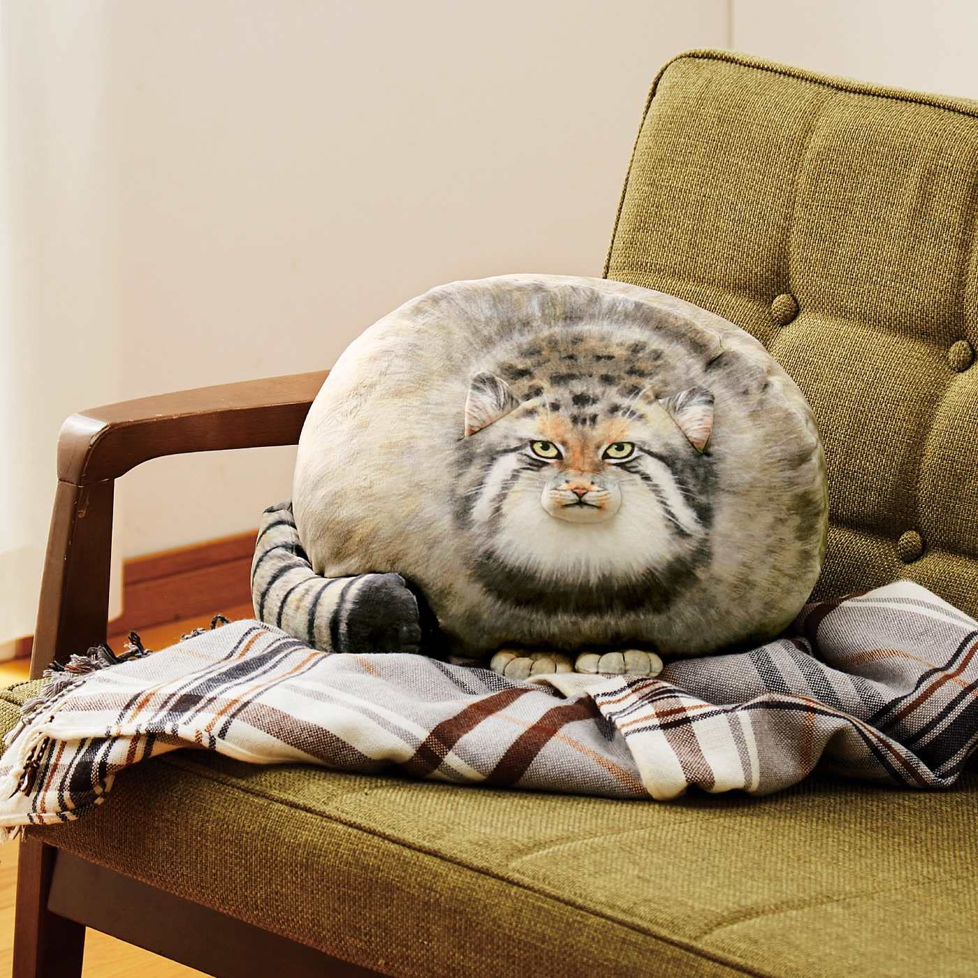 Pallas Cat Stuffed Animal, 45cm/18inch Steppe Cat Plush Cute Plushies for Girls,Kitten Soft Plush Throw Pillow Doll Big Plush Toy Decoration Doll Gift