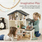 Best Choice Products Modern Wooden Dollhouse for Kids, 3-Story Doll House with 40 Furniture Accessories, Interactive Dollhouse Set with Dolls