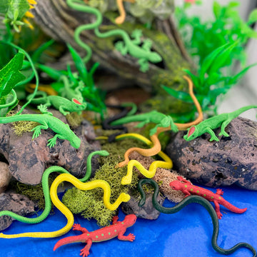 Safari Ltd. Reptiles TOOB - 16 Hand-Painted Mini Figurines Including Snakes, Lizards, Iguanas, and Chameleons - Educational Toy Figures For Boys