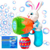 Sloosh Easter Bunny Bubble Gun for Toddler with Light, Bunny Toys for Kids Ages 3-8, Rabbit Bubble Machine Gun with 6 Refill Solution for Party
