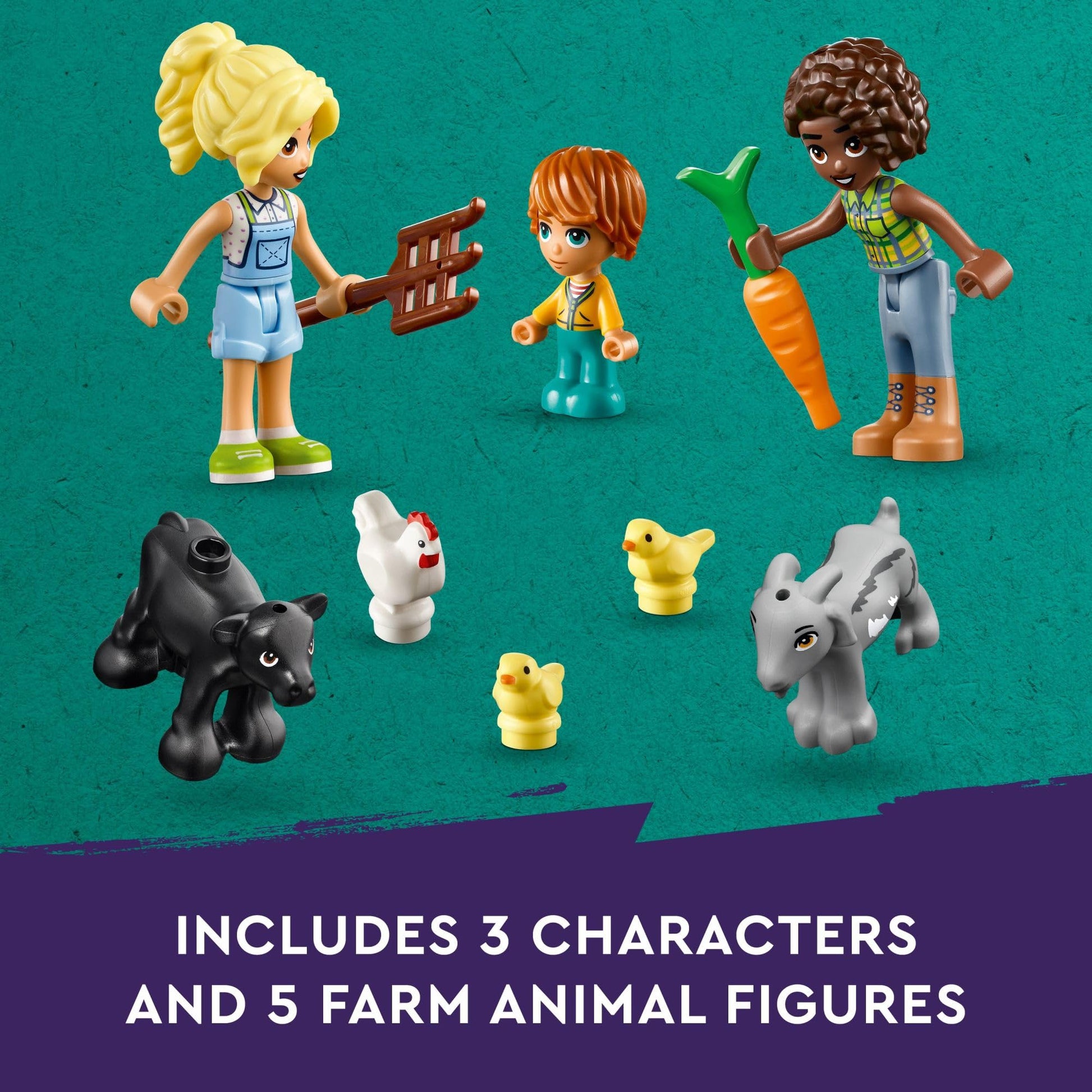 LEGO Friends Farm Animal Sanctuary Building Toys Set - Farm Toy Set with Tractor - Birthday Gift Idea for Kids, Girls & Boys, Ages 6+ - Includes 3