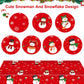 3 Pcs Christmas Tablecloth - Snowman Christmas Table cover, Disposable Plastic Rectangle Xmas Snowman Snowflakes Party Table cloths for Christma