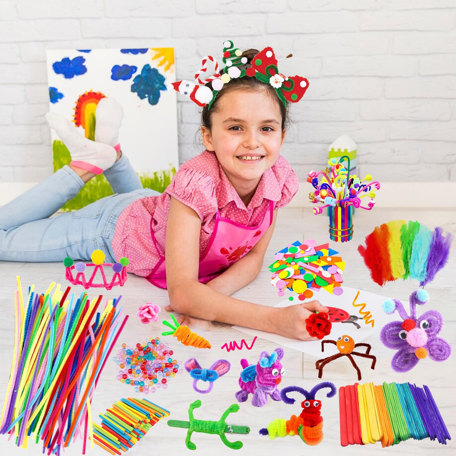 Itopstar Arts and Crafts Supplies Kit Craft Set for Kids-Art Supplies Kids Art Supplies for Preschool, Homeschool and Kindergarten DIY Crafting