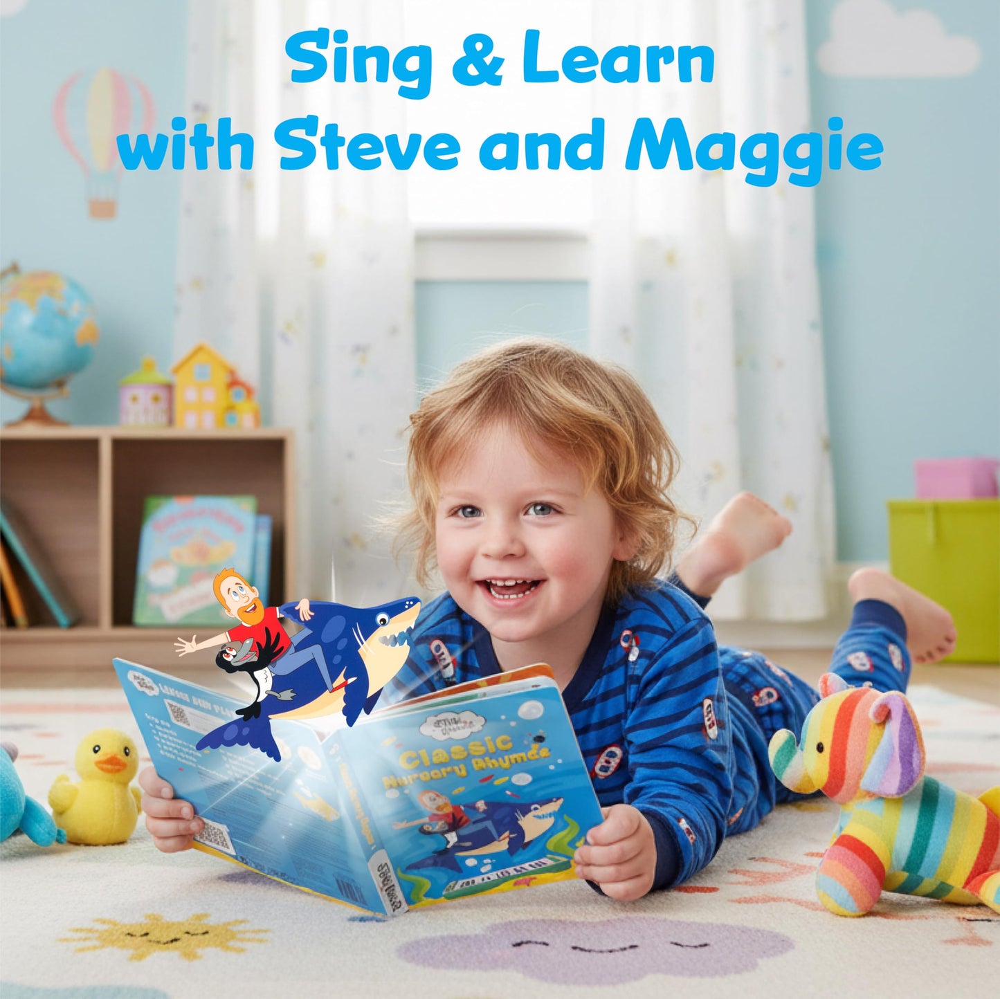 Steve and Maggie Sound Book - 10 Button Interactive Nursery Rhymes, Musical Books for Toddlers 1-3, Talking Books for Kids, Sing Along Baby Music