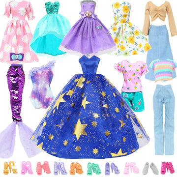 24 Pieces Fashion Pack 10 Sets Doll Clothes Accessories for 11.5 inch Doll
