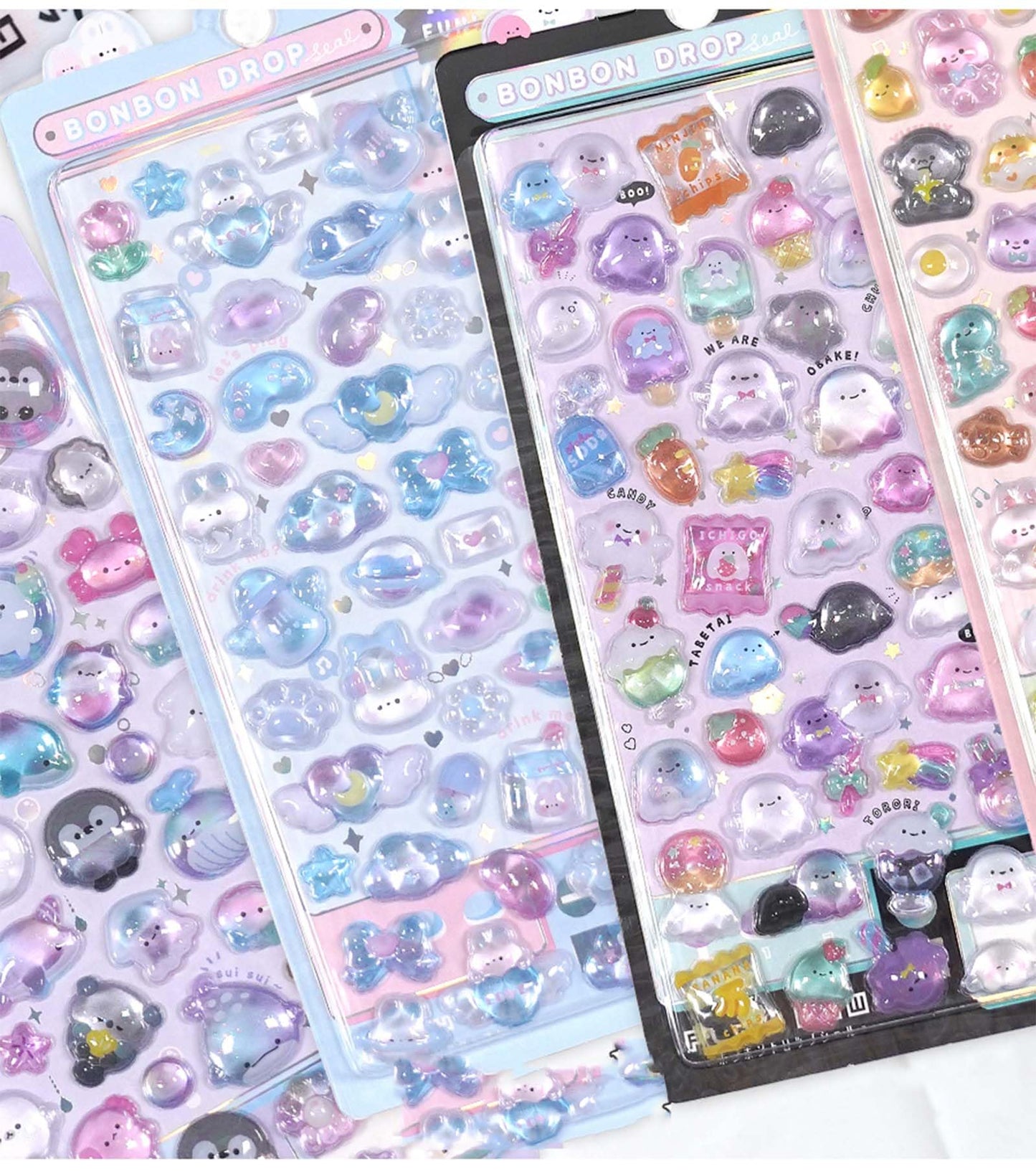 200 Pcs Fantastic 3D Floating Stickers - Kids Cartoon World Adventure, Mini Penguin, Whale, Rabbit, Elephant, and Fruit Themed DIY Stickers for Kids