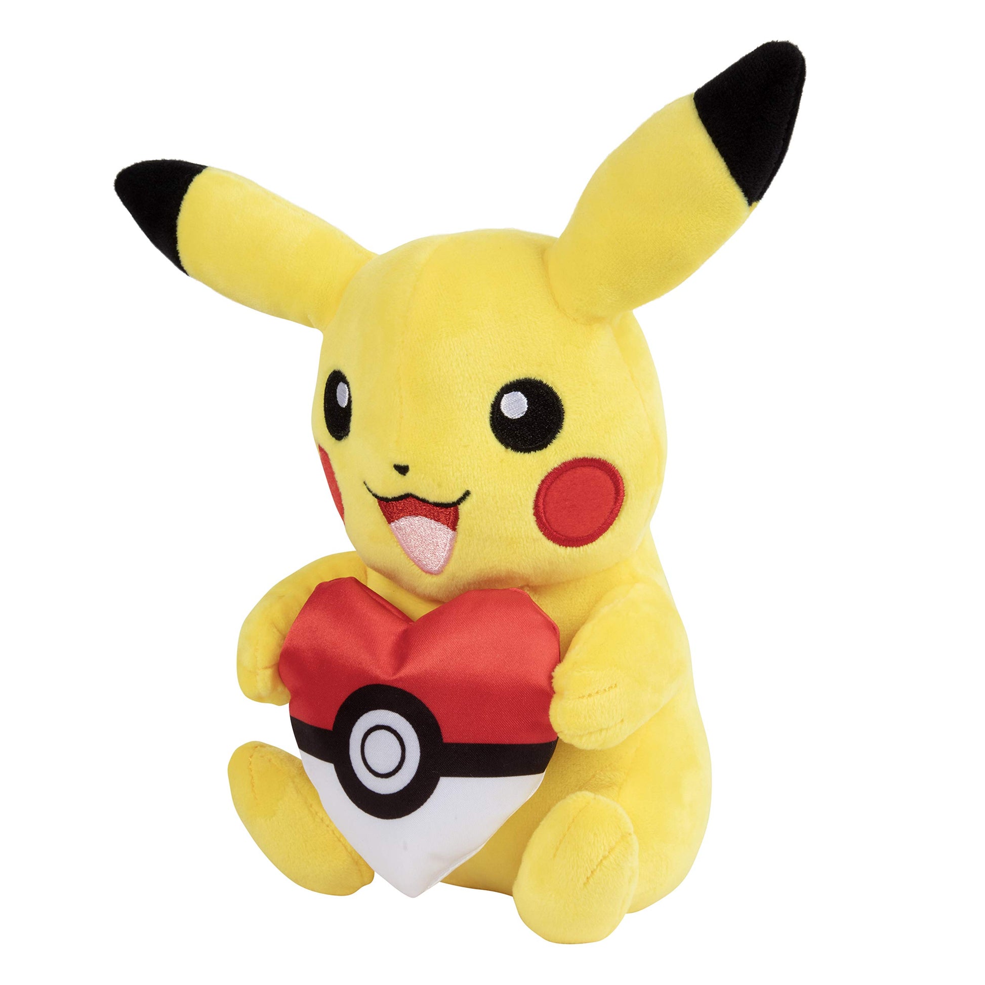 Pokemon 8" Pikachu Valentine's Day Plush with Heart Poke Ball - Officially Licensed - Authentic Soft Stuffed Animal Toy Pokeball Figure - Gift