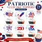 24Pcs Red Blue Stars Cupcake Toppers, 4th Of July Patriotic Independence Day Party Supplies Cake Dessert Ice Cream Toppers, Anniversary Patriotic