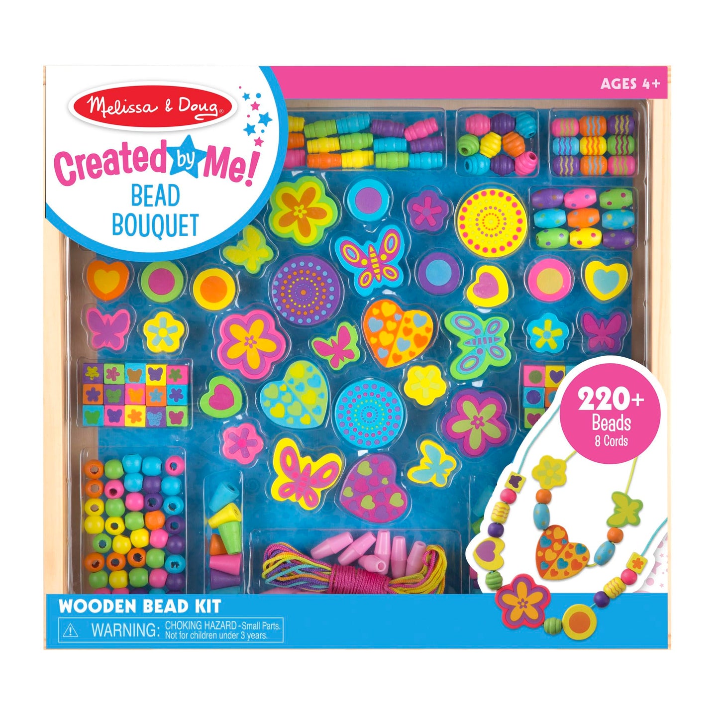 Melissa & Doug Created by Me! Bead Bouquet Deluxe Wooden Bead Set with 220+ Beads for Jewelry-Making Kits for Kids 4+ - FSC Certified