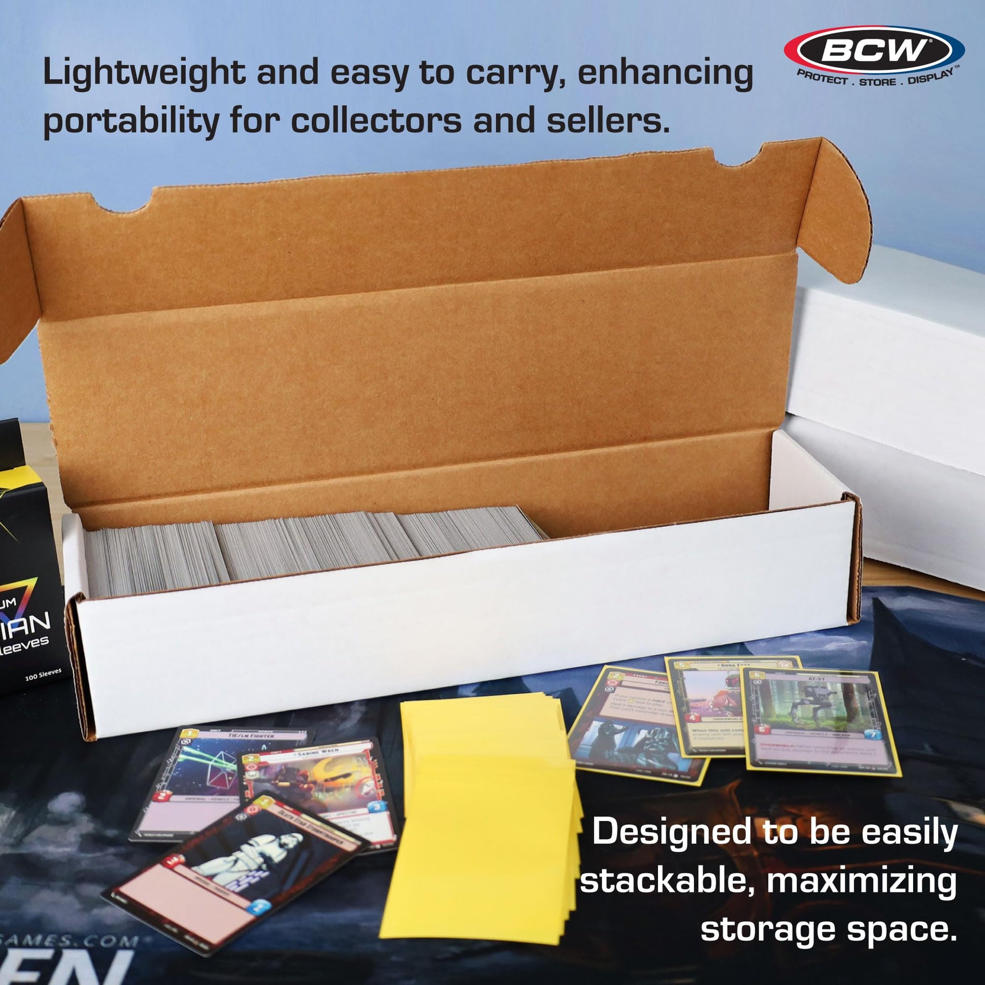 BCW 800ct Trading Card Storage Boxes - 2 Pack | Organizer for Sports Cards, MTG, Pokemon, and Card Games