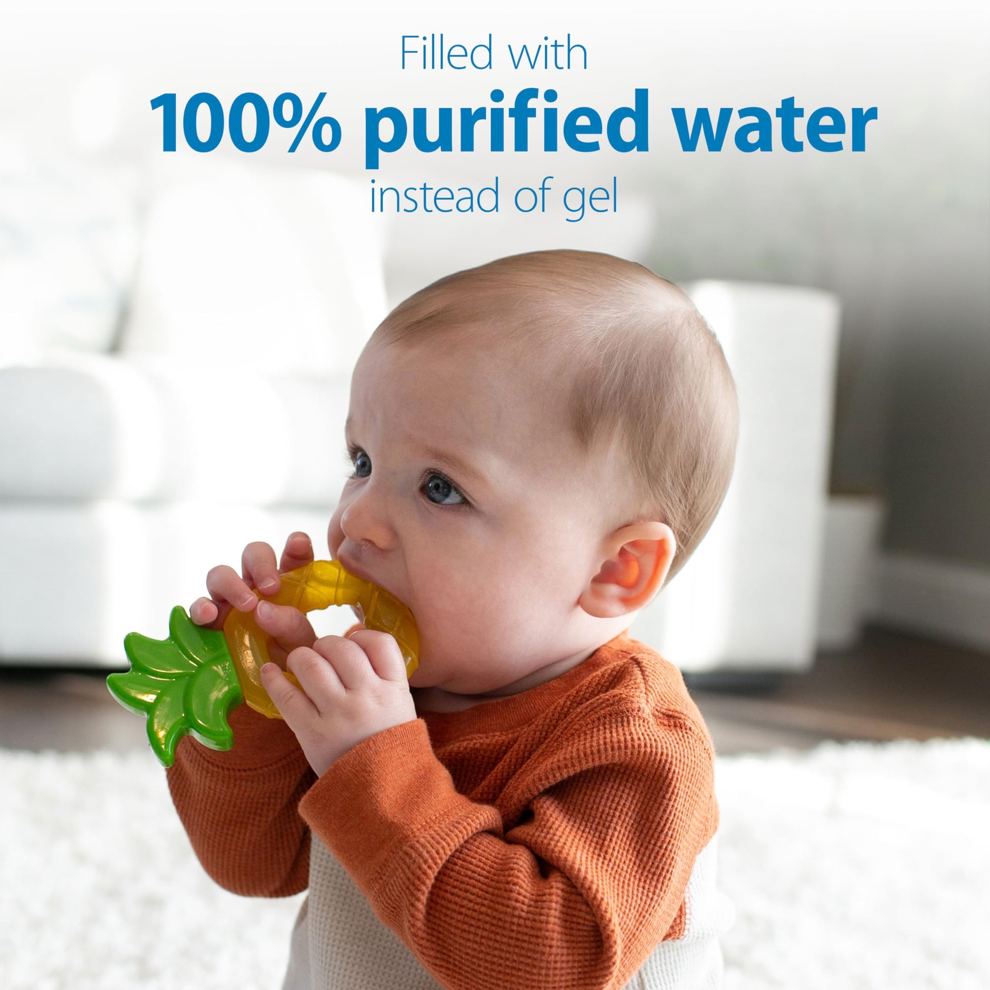 Dr. Brown's AquaCool Water-Filled Teether, Cooling Baby Teether Toy for Sore Gums, Apple Pineapple, BPA-Free, 3m+, 2-Pack