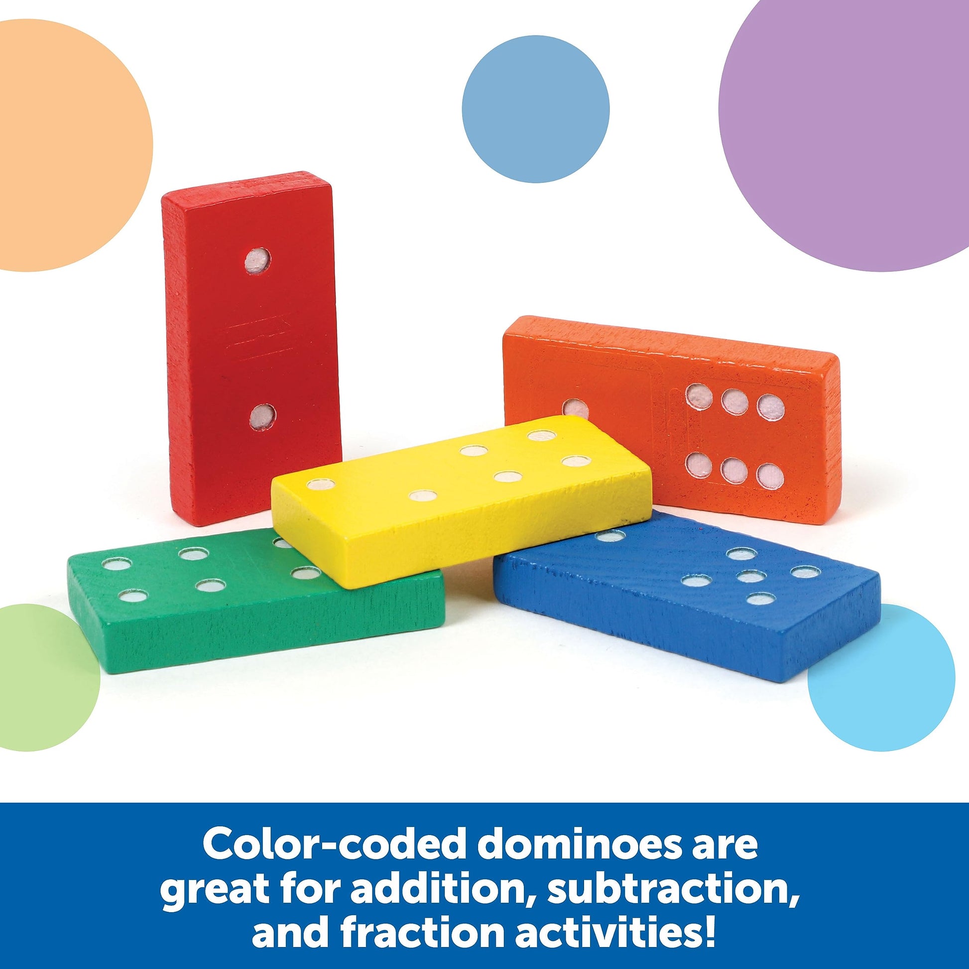 Learning Resources Double-Six Dominoes - Classroom Must Haves, Math Teaching Tools, Dominoes for Kids, Math Learning Games