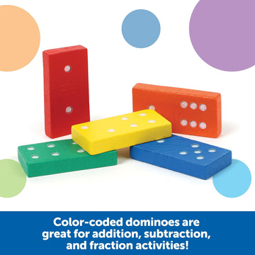 Learning Resources Double-Six Dominoes - Classroom Must Haves, Math Teaching Tools, Dominoes for Kids, Math Learning Games
