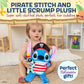 Kids Preferred Disney Baby Pirate Stitch Holding Little Scrump, Plush Stuffed Animal Toy, Embroidered Details, for Baby and Toddler Boys & Girls