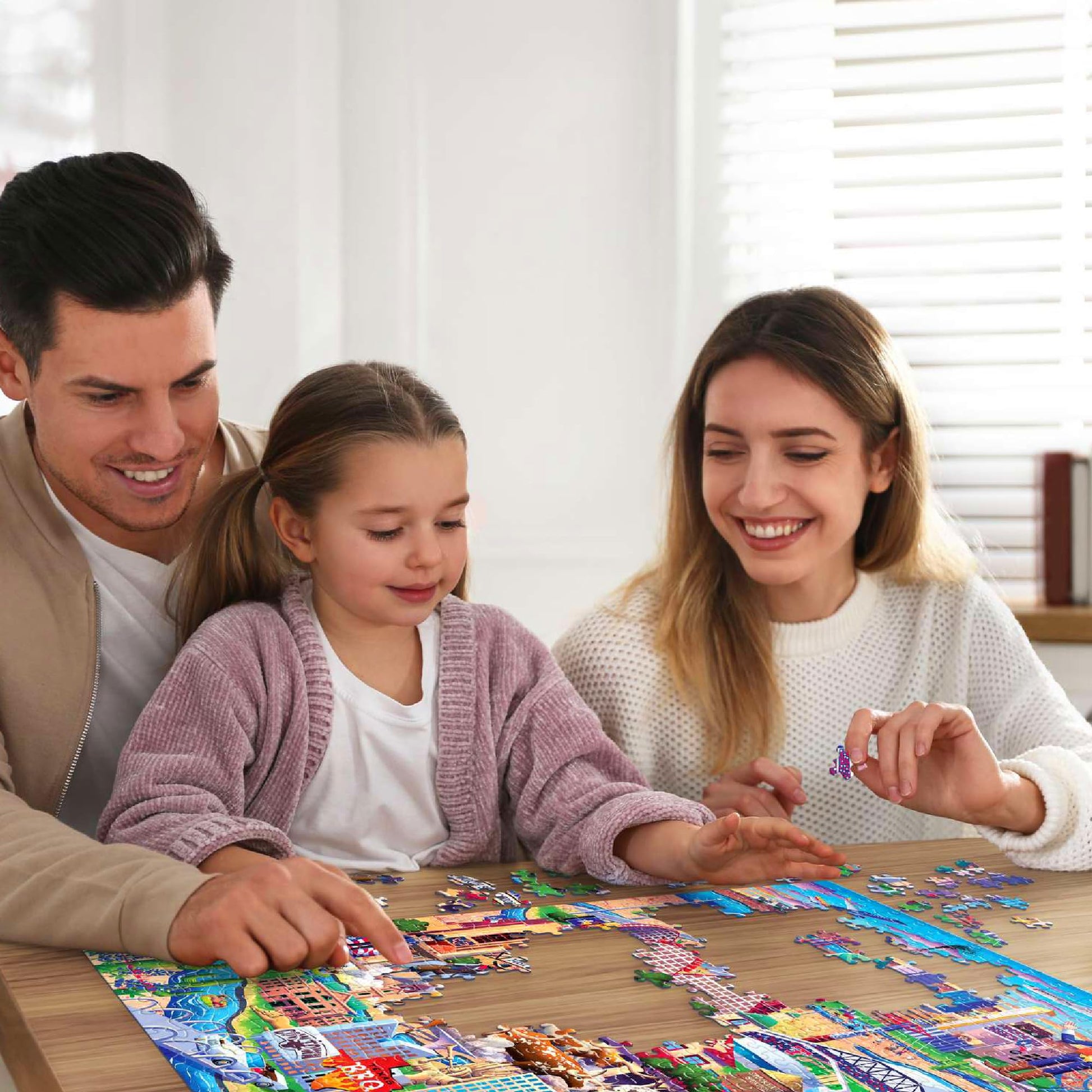 Boardwalk Dallas-Fort Worth 1000 Piece Jigsaw Puzzle Fun Colorful Texas Puzzles with Premium Box, Gift for Adults and Family 19"x26"
