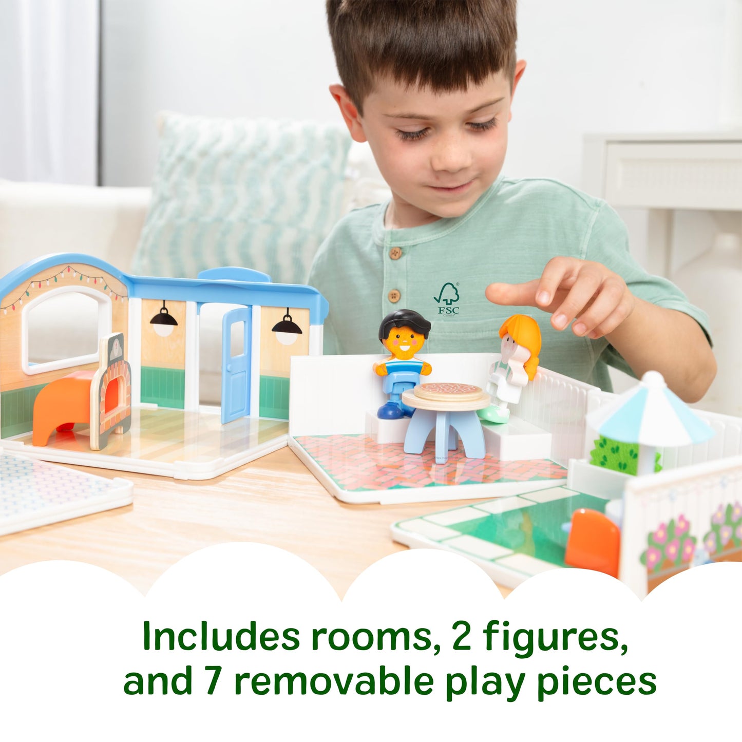 Melissa & Doug Cheery Lane Ice Cream & Pizza Modular Play House Play Set