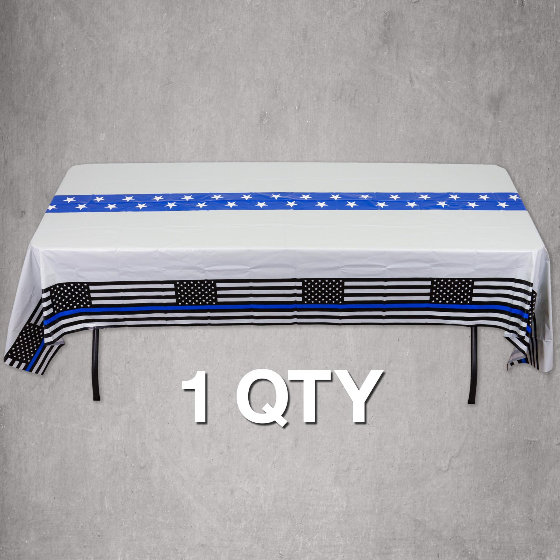 Havercamp Police Tablecloth-108x54 Inch-Thin Blue Line-Party Cover