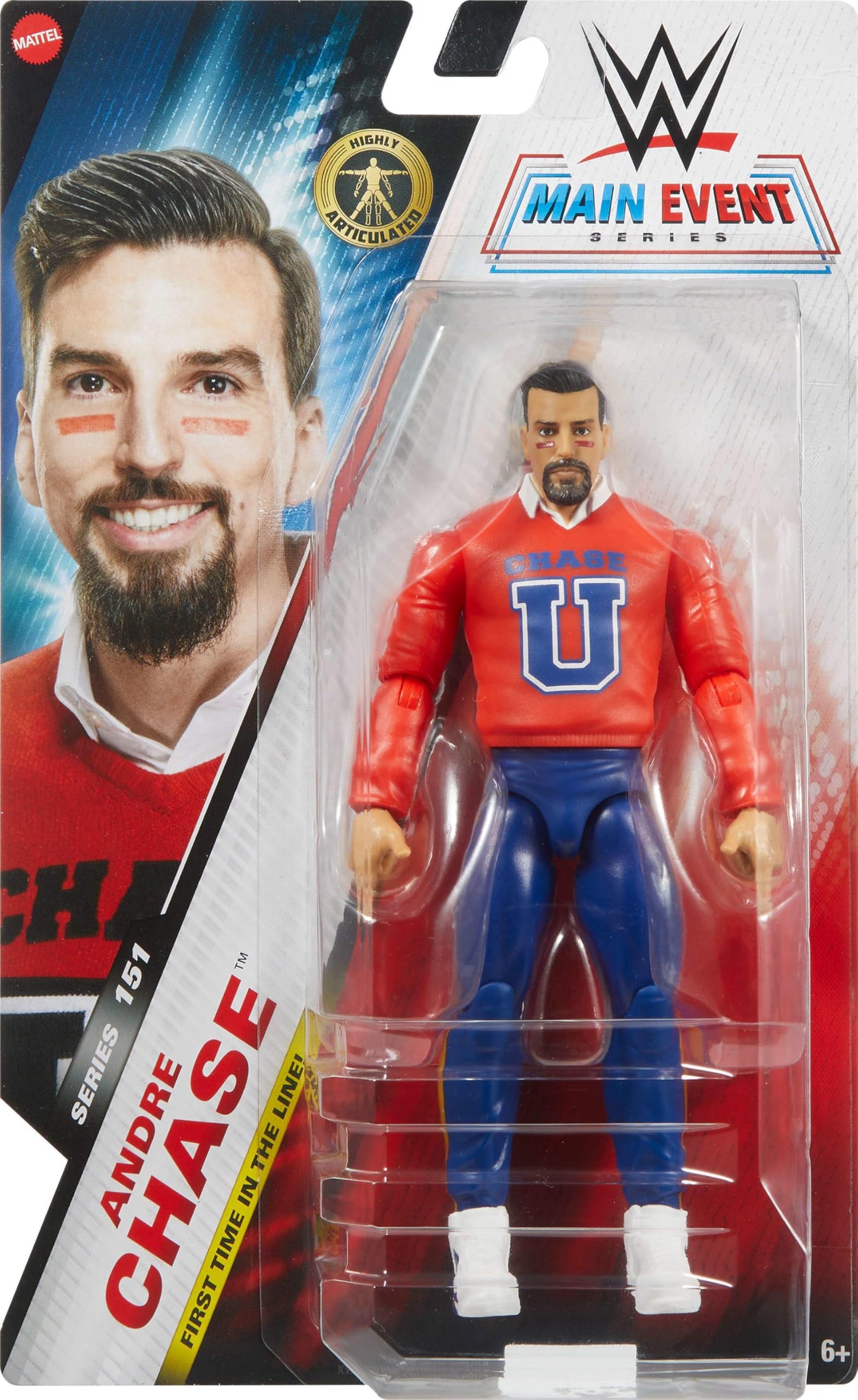 Mattel WWE Andre Chase Action Figure, Main Event Series #151 6-inch Collectible with 10 Articulation Points & Life-Like Look